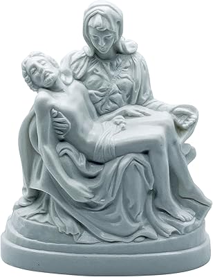 白色 pieta 雕像 4 英寸家居装饰品
